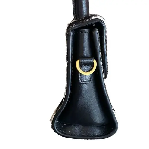 By Far Pony Hair Mini Bag Zebra Print Black White Micro Tote Purse Y2K