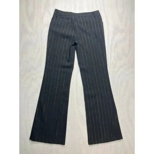 Bisou Bisou Michele Boigot Women's Grey Pinstripe Flared Career Pants Size 4