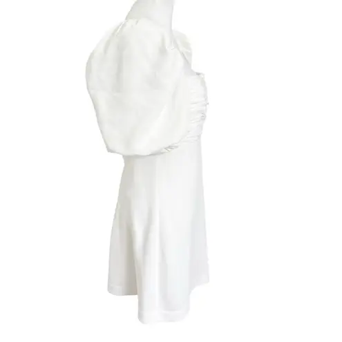 Cinq a Sept Mini Dress Size 10 White Puff Sleeve Cutout Back Women’s