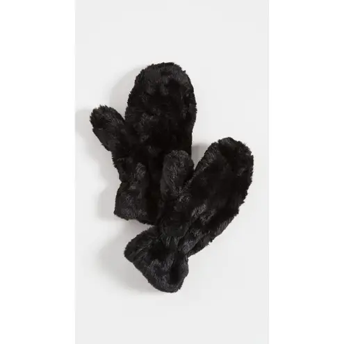 Apparis Coco Faux Fur Mittens in Noir One Size New Womens Gloves Black