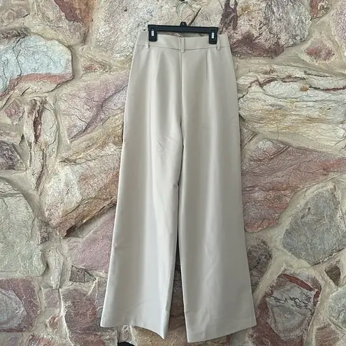 Commense Solid Wide Leg Pants Without Belt size small Tan