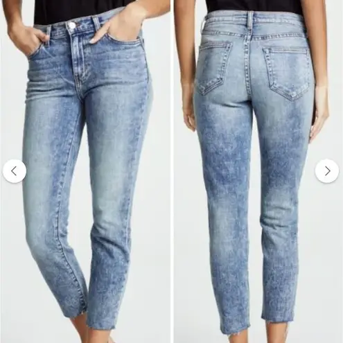 L'Agence L’Agence El Matador Slim Fit High Rise Jeans Prism Blue Denim Crop Size 28