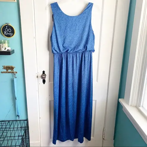 Soho Apparel Vintage  LTD. Maxi Dress Cowl Neck Blue Stretchy Size Large Grecian