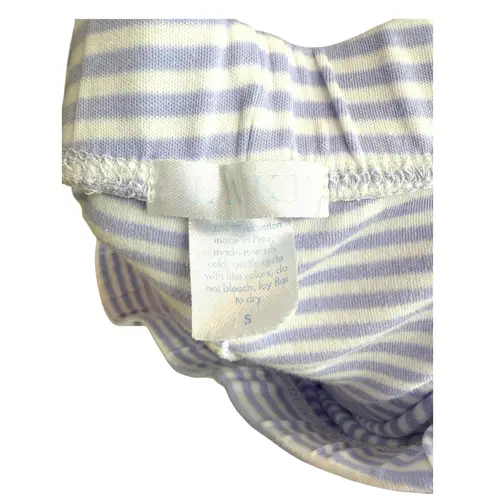 LAKE Pajama Set Striped Purple White Lounge Sleepwear Top Pants Pima Cotton S