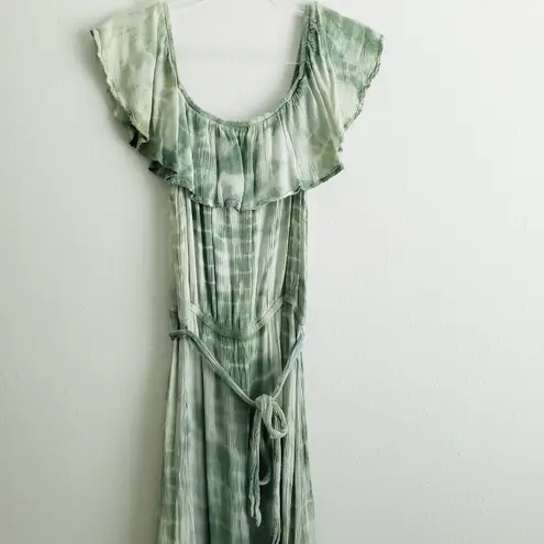 Anthropologie Tie Dye Sleeveless Ruffle Bohemian Maxi Dress