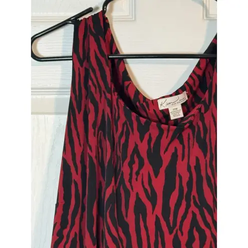kim rogers Black And Red Zebra Print Dress, Midi, Polyester/Spandex, 22W