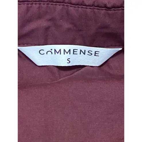 Commense Women's Red Maroon Long Sleeve Pintuck Button Down Shirt Top Size S