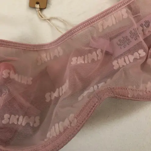 SKIMS Sheer Logo Pink Bralette