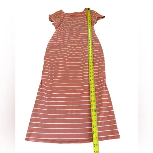 Isabel Maternity by Ingrid & Isabel Midi Dress Striped Short Sleeve Womens Small Orange Size undefined