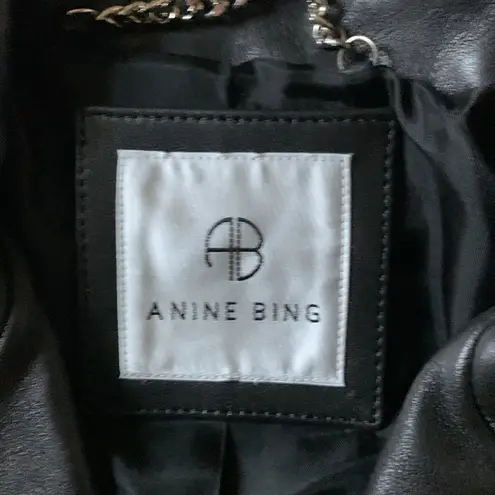 ANINE BING Cassidy black leather jacket