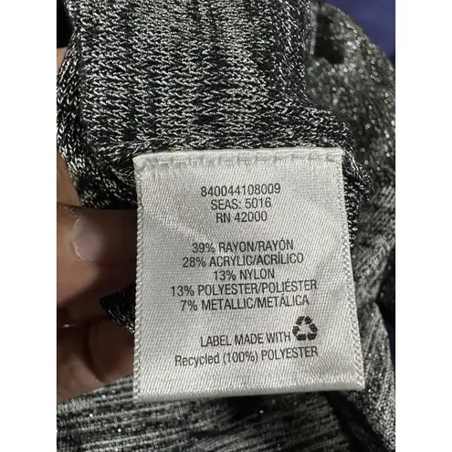 Basic Editions Black and Silver Knit Sweater, Womens Plus 1X.