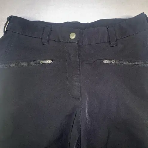 Moonstone Pants Womens Small Black Stretch Straight Leg Zip Ankles Performance