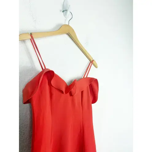 Likely Johnna Sweetheart Neckline Midi Dress Size 0 Orange Cocktail Wedding