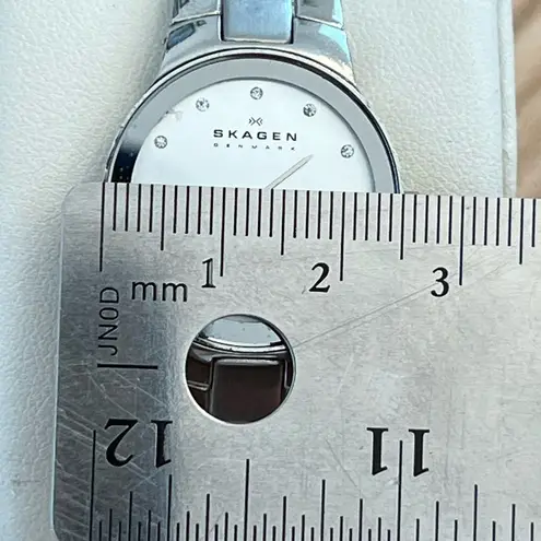 Skagen Steel Denmark Ladies Watch Crystal Markers Stainless Bracelet and Dial