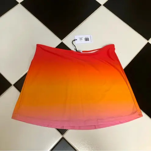 We Wore What NWT Tube Mini Skirt Gradient Fade Neon Pink Orange Grapefruit size L