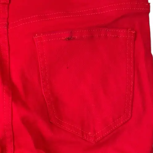 Edikted Womens Engine Red Lace Up High Waist Flare Jeans