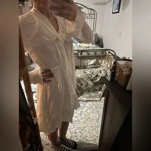 See By Chloe Silk Front Bow Tie Dress w/ Sailor Shawl