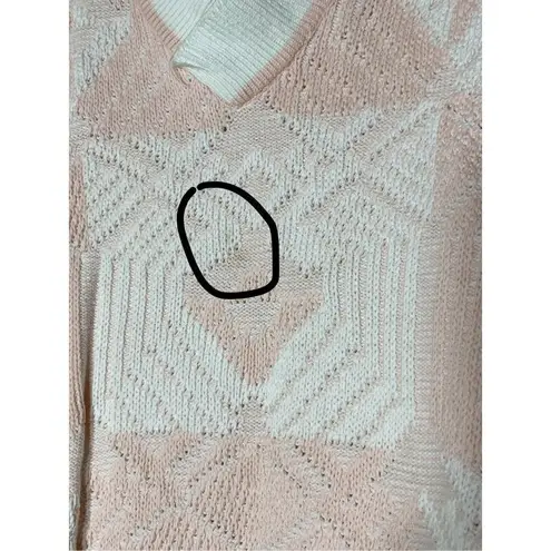 London Fog Vintage Tempo Europa By Pink White Sweater Size Medium