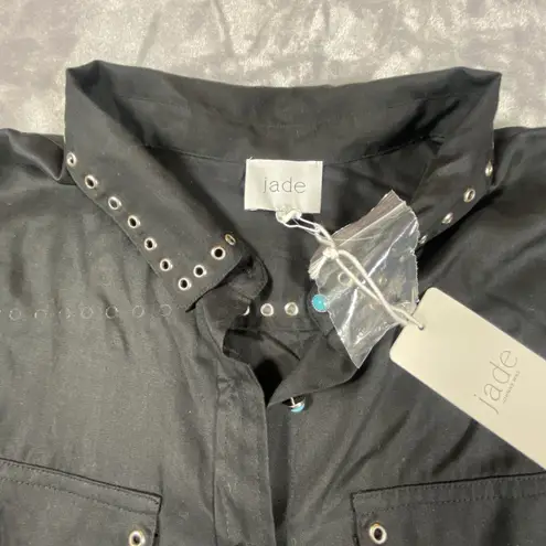 Johnny Was NWT Jade Sonia Double Pocket Shirt XL Silky Turquoise Accents Rivets