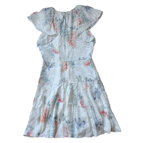 Rebecca Taylor NWT Hydrangea Floral in Snow Combo Silk Blend Short Dress 8 $395
