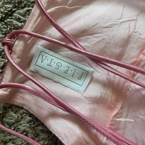 90s/y2k two piece vintage barbie pink shimmery chiffon prom dress