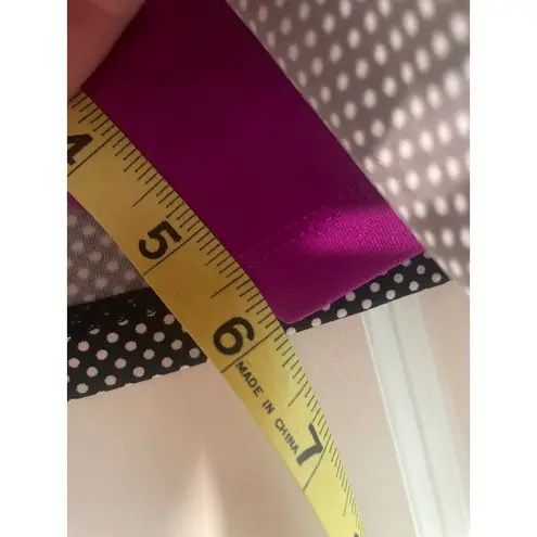 Vtg JoyFit Black White Polka Dots Golf Skort Magenta Spandex Shorts Size Large