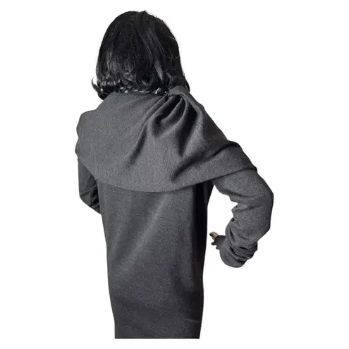 LANVIN Draped Twisted Wool long sleeved sweater dress in gray size small