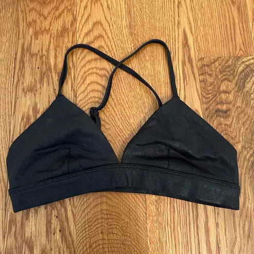 Alo Yoga  Faux Leather Airbrush Splendor Sports Bra size Small