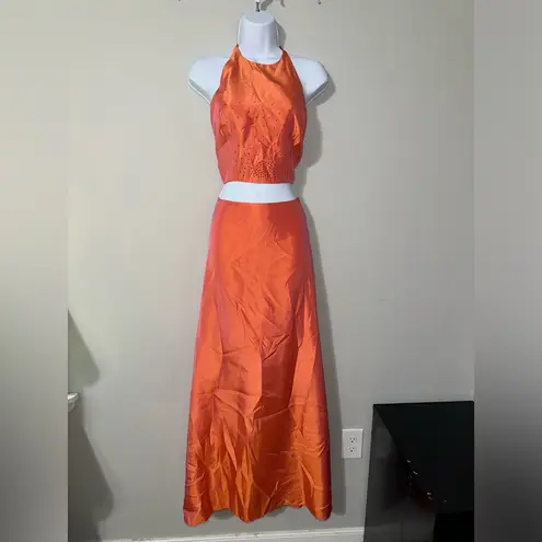 Gunne Sax Jessica McClintock For Millenium 2000s Y2K 2 Piece Set Orange Size 5