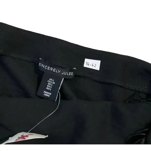 Sincerely Jules Fringe Black Skirt Regular Size L NWT (36-62)