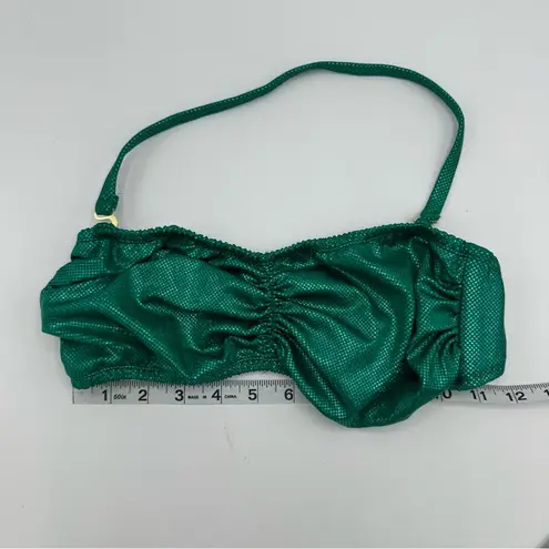 Green Sparkly Metallic Mermaid Scale Bikini Top Medium