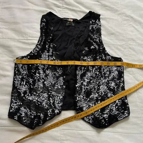 Vintage silk Black sequin vest size small