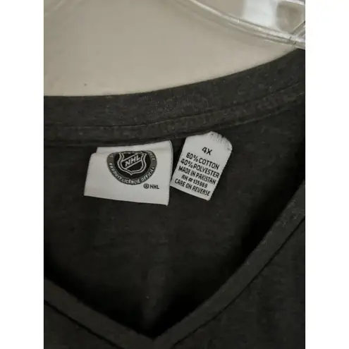 OFFICIAL NHL ANAHEIM DUCKS WOMEN PLUS SIZE 4X V NECK T SHIRT 60%COTTON 40%POLY Gray