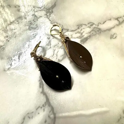 Vera Wang Simply Vera brown rhinestone drop earrings Gold