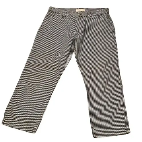 Isabel Marant Size 28 Crop Trouser Pants Blue White Pinstripe Coastal Nautical