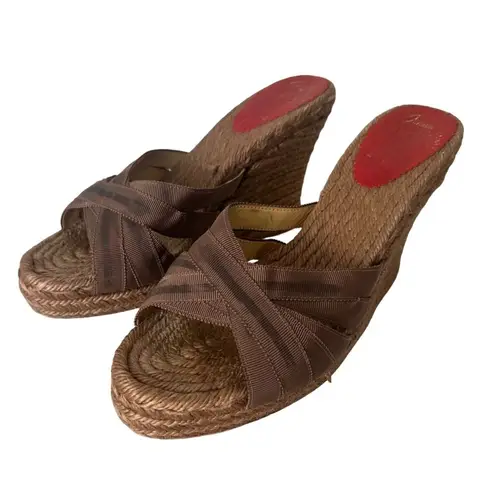 Christian Louboutin  Brown Esapdrille Sandals Wedges Size 39/9