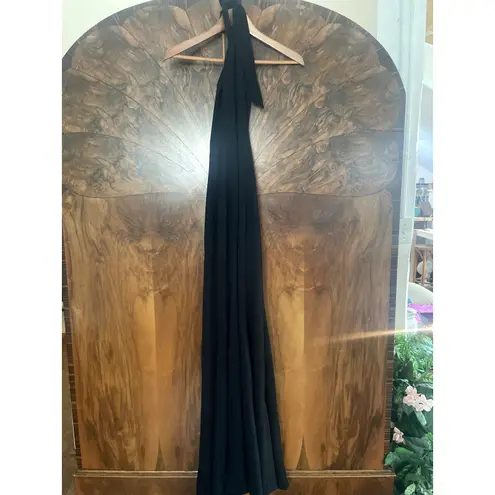 Dress the Population Taylor Dress Halter Maxi Gown Black Size Medium M