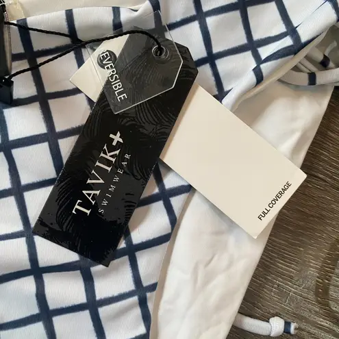 Tavik reversible bikini bottom blue white grid full coverage size M New Size M