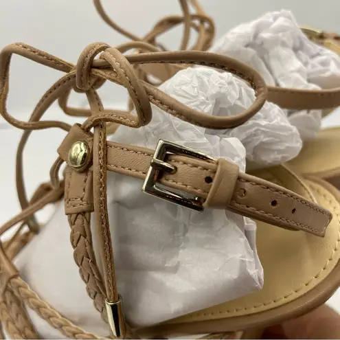 Ivanka Trump leather strappy tan high heels women Size 9M