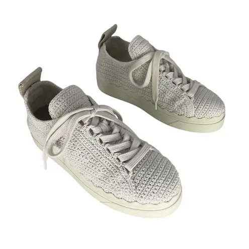Chloé Chloe Lauren Crochet Sneakers in White