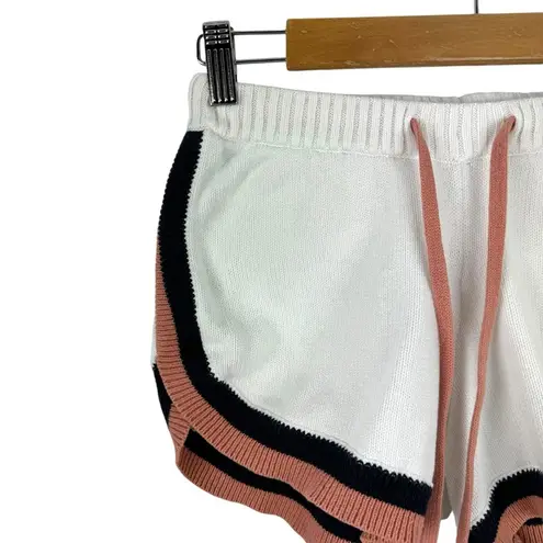 Revolve The Upside Boo Knit Shorts White Black Pink Trim Size XS