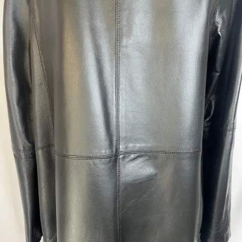 East 5th Black Genuine Leather Longline Boyfriend Leather Jacket Size Small
