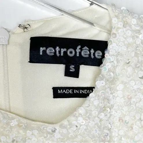 Retrofête Nikki Sequin Dress in White Size Small