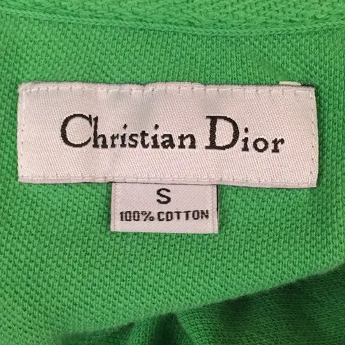 Christian Dior Vintage Preppy Green Short Sleeve Polo Shirt