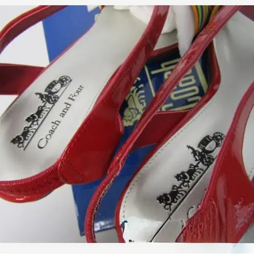 Coach And Four Reamy Red Rainbows Strappy Heel women's size 9M slingbacks in box