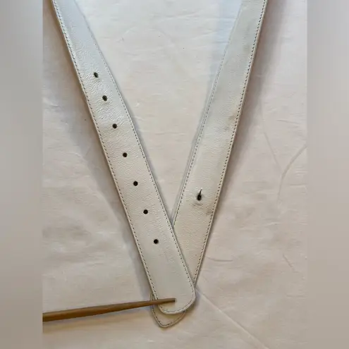 Alessandro Albanese Light pink and White Leather belt strap size 46” long