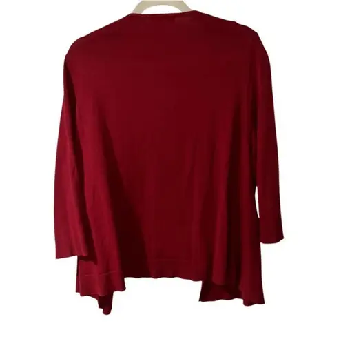 Kate Hill RED 3/4 SLEEVE BUTTON UP SWEATER SIZE 2X