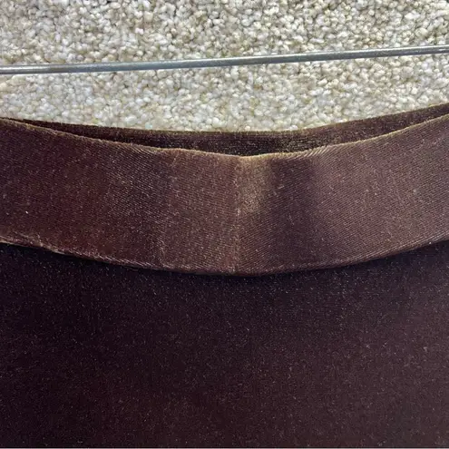 Imperfect vintage velour skirt 90s Y2K chocolate brown stretchy shiny med large