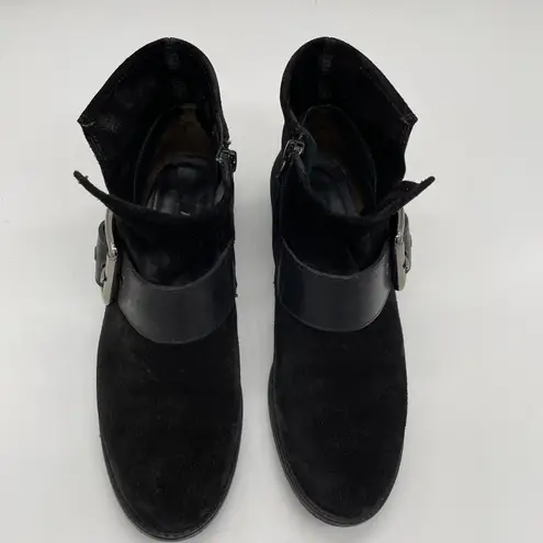 Paul Green Suede Buckle Ankle Boots - Black - US 6/UK 3.5