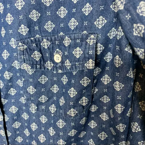 C&C California Blue Print Chambray Shirt XS